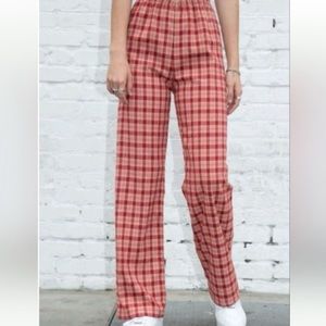Brandy Melville Plaid High Rise Flannel Tilden Pants